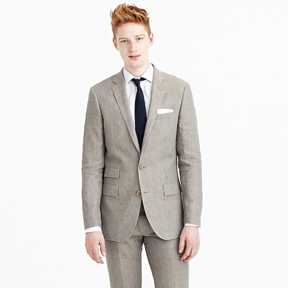 JCrew Ludlow Linen Suit - Gray - 38R / 30x32